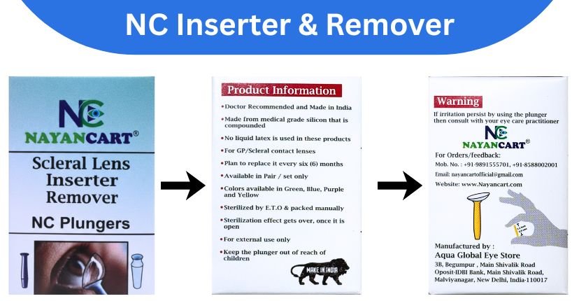Scleral lens inserter removal tool by Nayancart